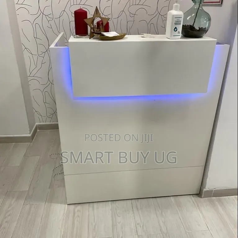 White Receptiondesk 1.2m With Drawers Reception Counter Modern White