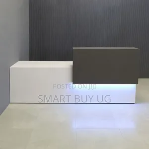White Receptiondesk 1.6m Executive Reception Counter Gray