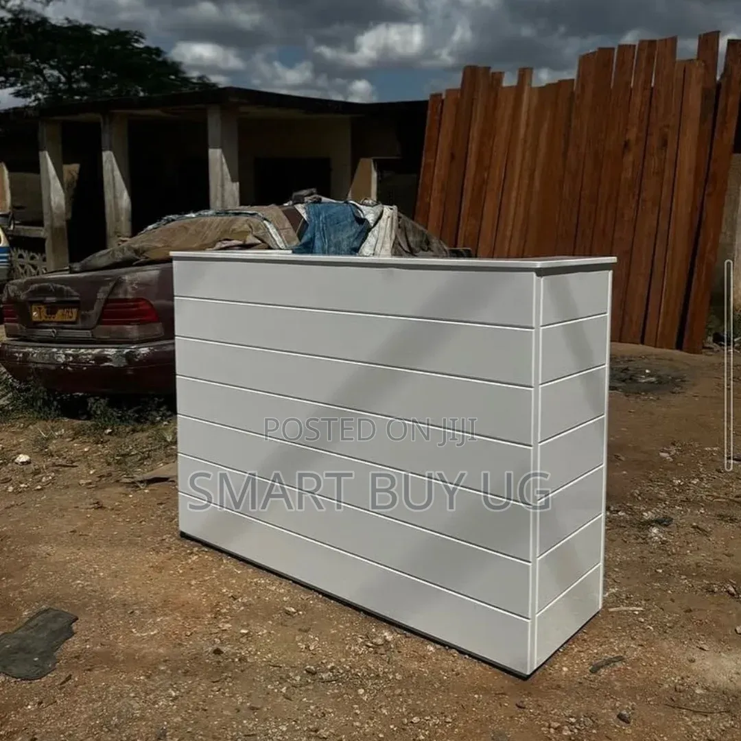 White Receptiondesk 140cm With Drawers Reception Counter With Drawers