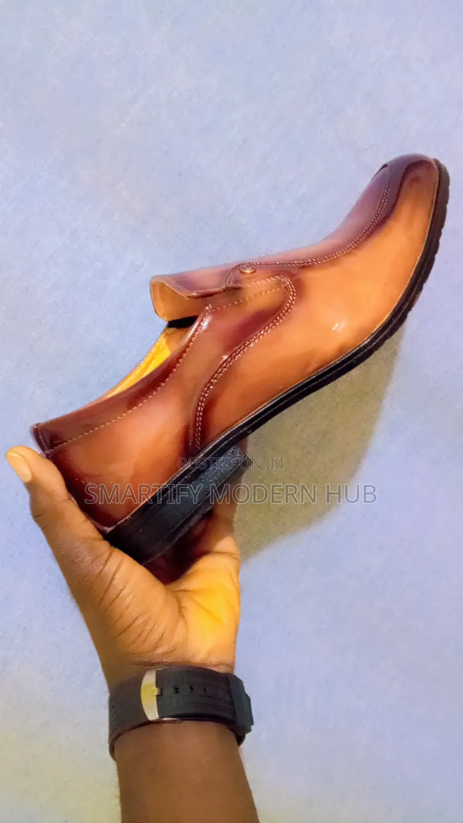 Brown Leather Slip Shoe