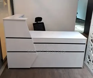 White Receptiondesk 1.5m With Drawers Reception Counter Black