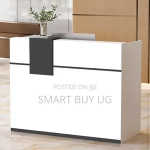 White Receptiondesk 1.2m Wooden Reception Counter Small Black White