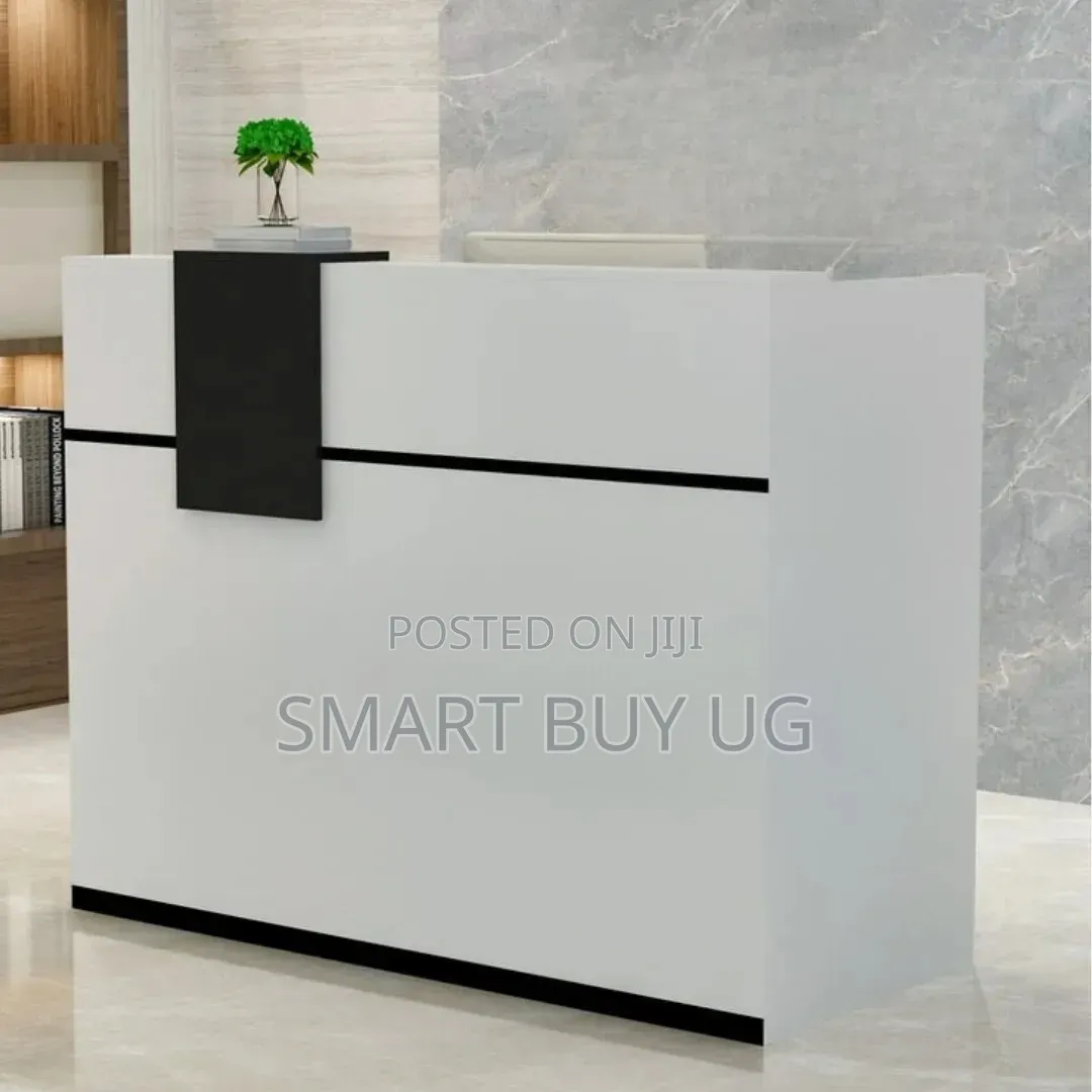 White Receptiondesk 1.2m Wooden Reception Counter Small Black White