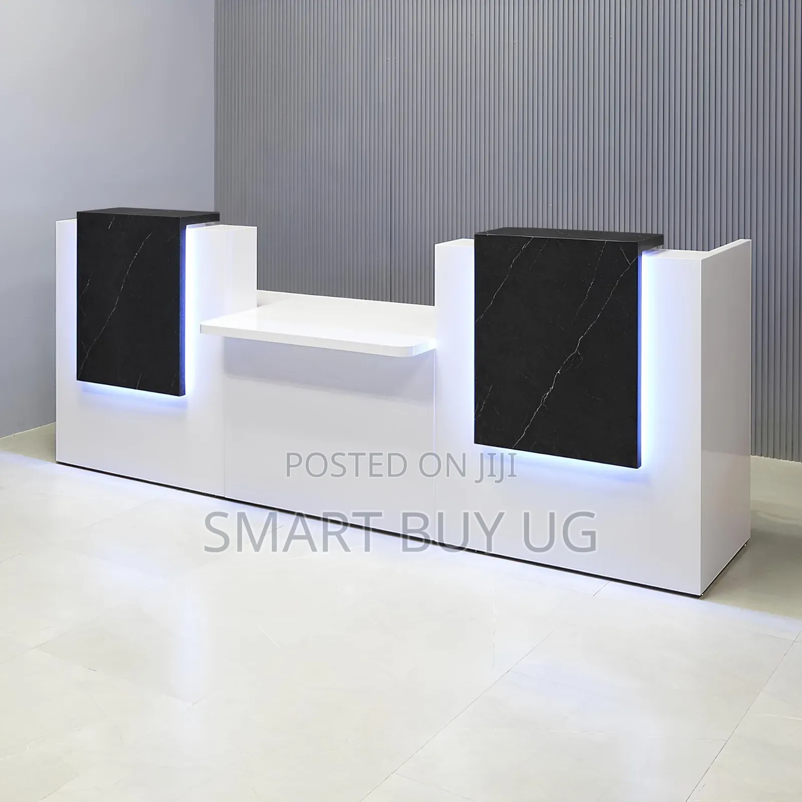 White Receptiondesk 1.6m With Drawers Reception Counter L Shape Black