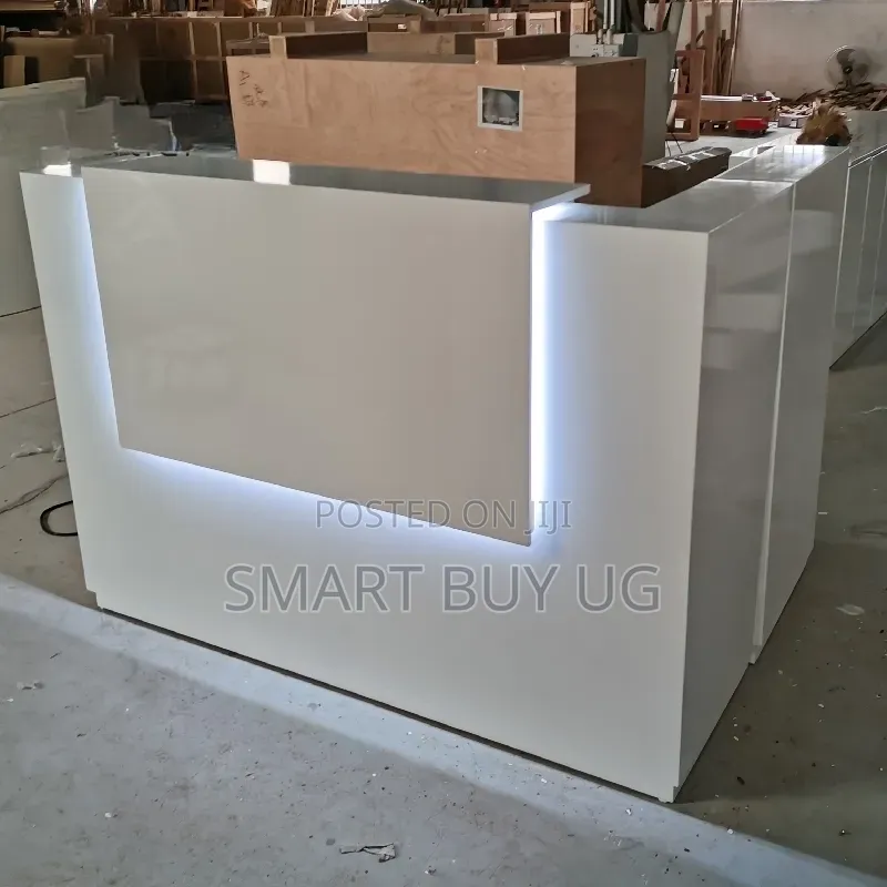 White Receptiondesk 1.2m With Drawers Reception Counter Modern White