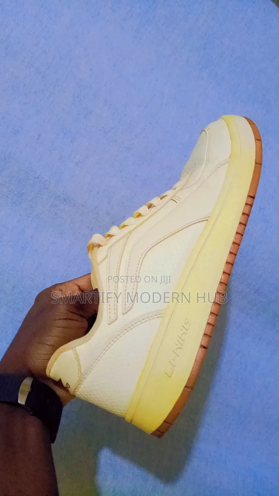 Cream Mid-Top Sneakers
