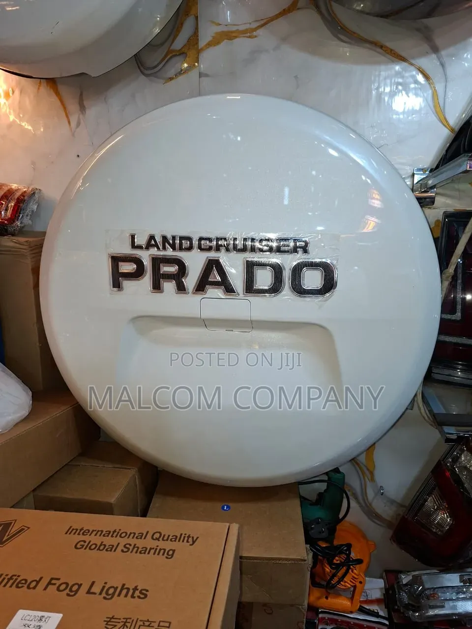 Toyota Land Cruiser Prado Spare Wheel Cover – White Hard Shell Uganda