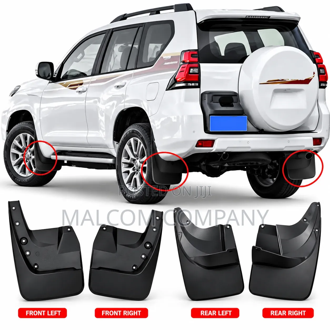 Toyota Land Cruiser Prado Mud Flaps / Mudguards – Front & Rear Set Ug