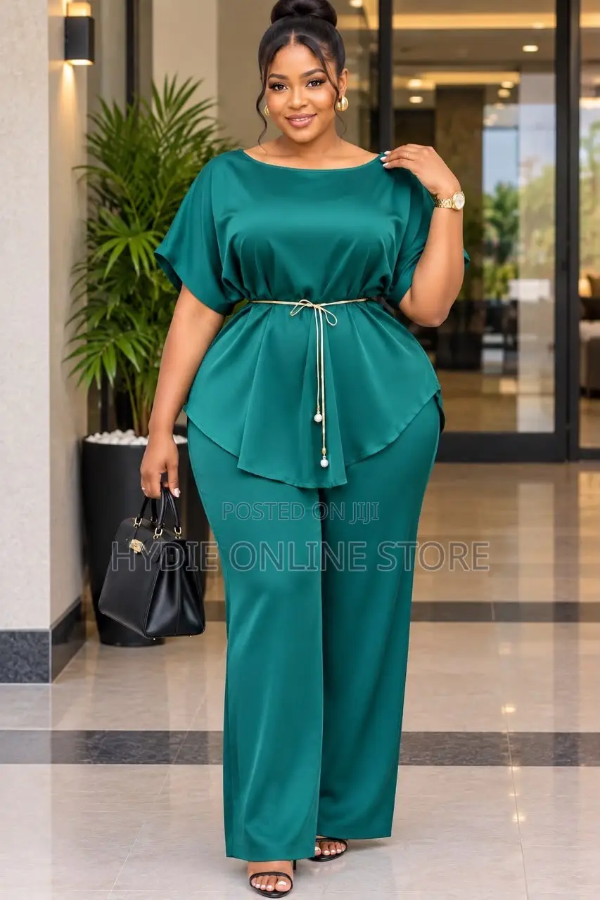 Elegant Satin Two-Piece Set – Luxurious, Stylish & Sophisticated