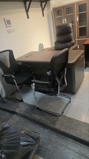 Combo Set Executive Office Table (3 Chairs and 1 Cabin)