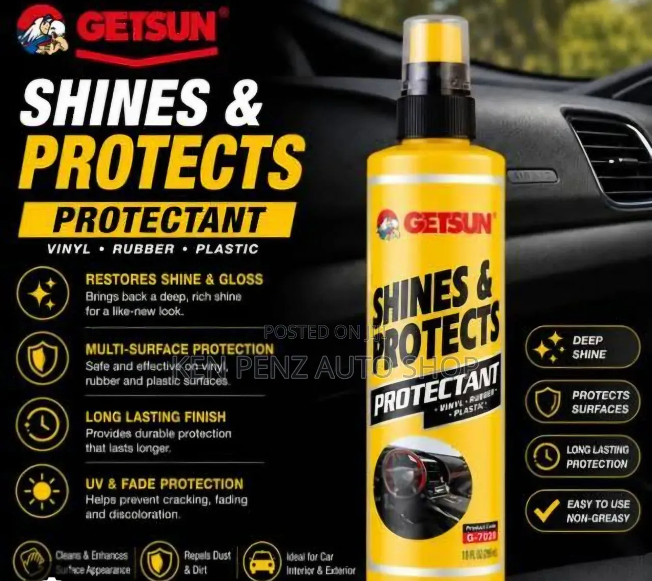 Getsun Auto Shine and Protectant Spray