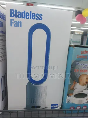 Bladeless Tower Fan With Air Purifier, 8 Speeds, Remote (Silver)