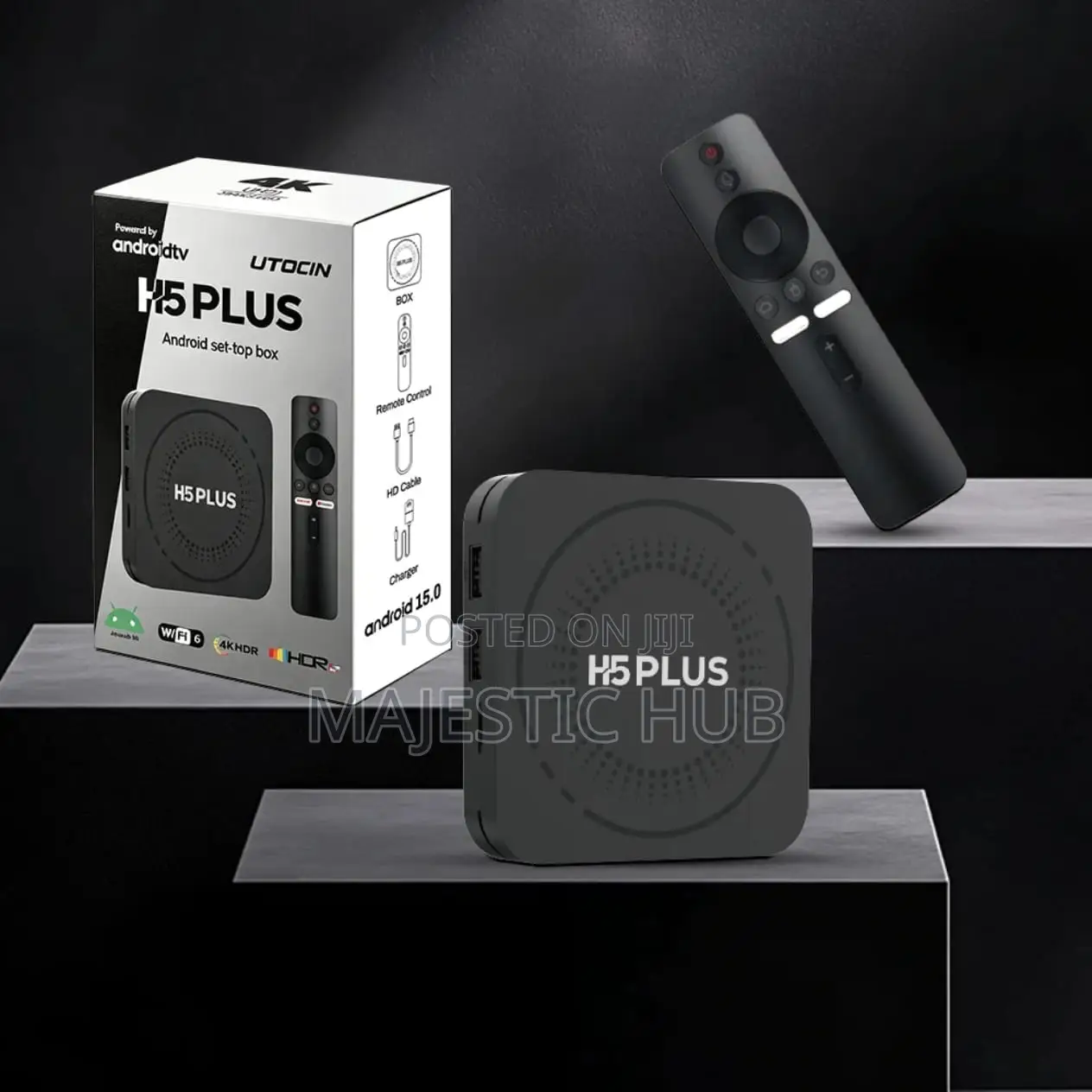 UTOCIN H5 PLUS Android TV Box – Android 15, 4K HDR, WiFi 6