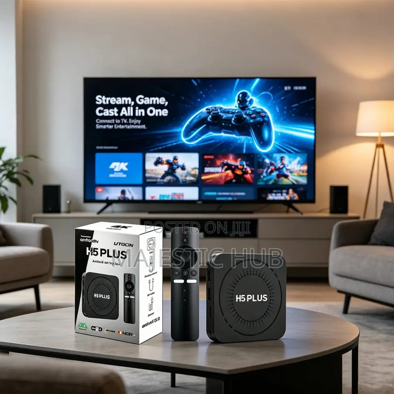 UTOCIN H5 PLUS Android TV Box – Android 15, 4K HDR, WiFi 6