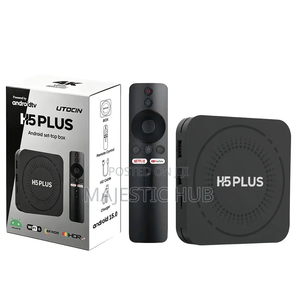 UTOCIN H5 PLUS Android TV Box – Android 15, 4K HDR, WiFi 6