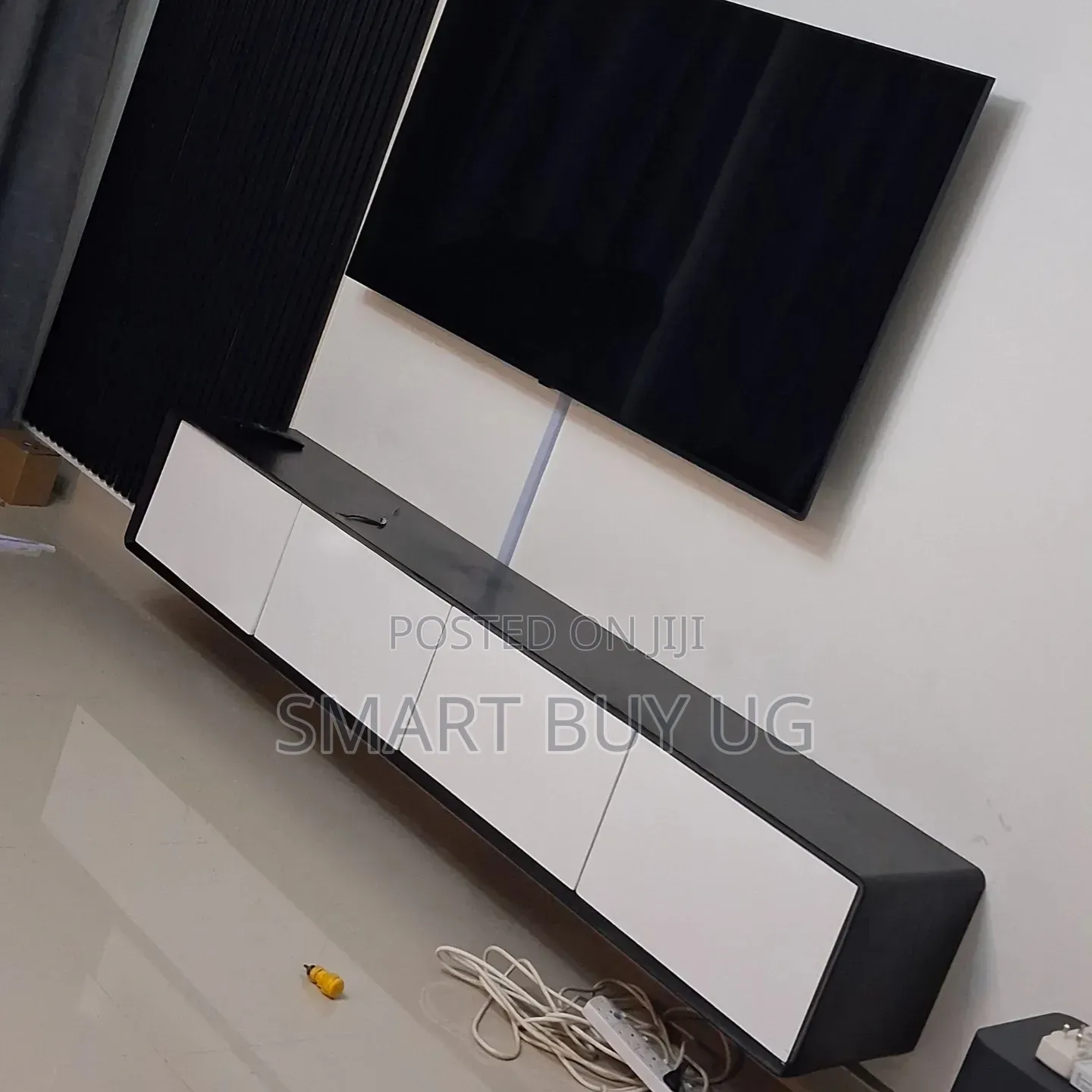 White Tvstand 1.8m TV Stands Bianca Wall Floating Black