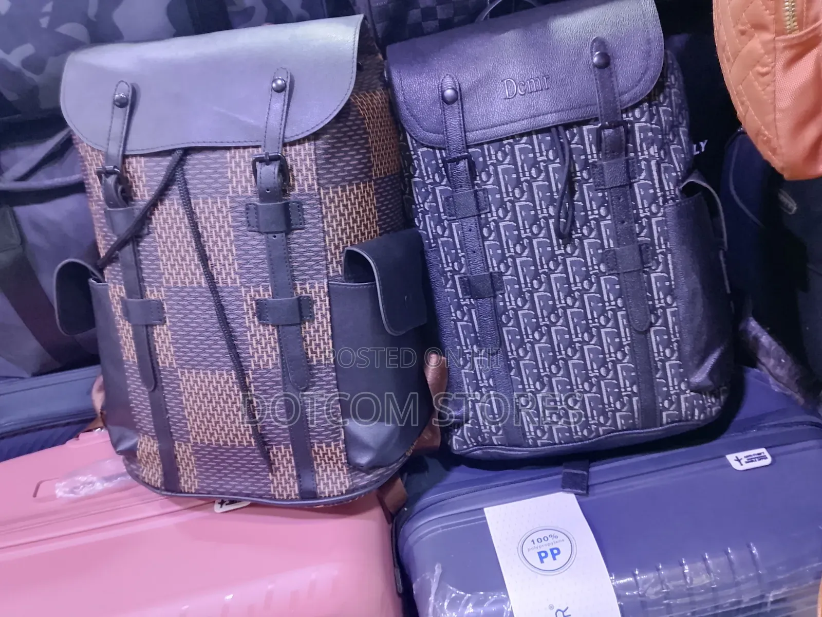 Patterned Leather Backpack.