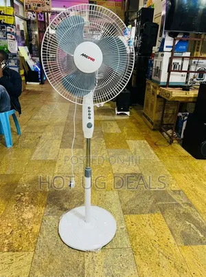 MeWe 16-Inch Stand Fan - 3-Speed Electric Pedestal Fan (White)