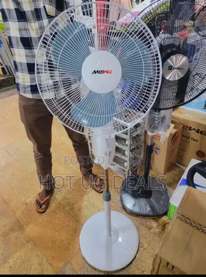 MeWe 16-Inch Stand Fan - 3-Speed Electric Pedestal Fan (White)