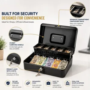 Metal Cash Box With Key Lock