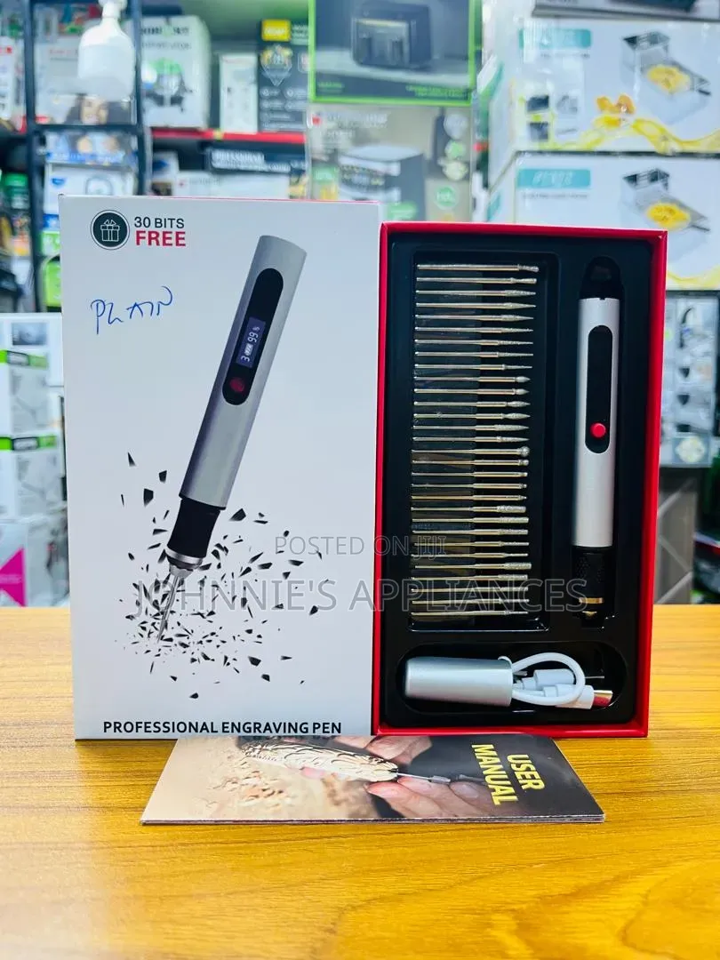 Professional Electric Engraving Pen – 30-Bit Rotary Engraving Tool Kit