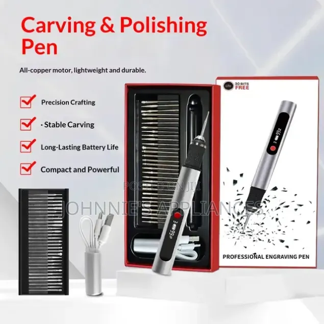 Professional Electric Engraving Pen – 30-Bit Rotary Engraving Tool Kit