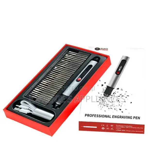 Professional Electric Engraving Pen – 30-Bit Rotary Engraving Tool Kit