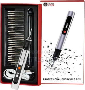 30-in-1 Portable Rechargeable Engraving Pen With 30 Bits