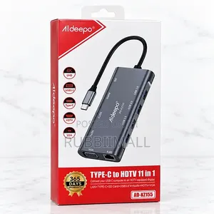 Aldeepo Type-C to HDTV 11-in-1 Multiport Adapter ~ (Model AD-KZ155