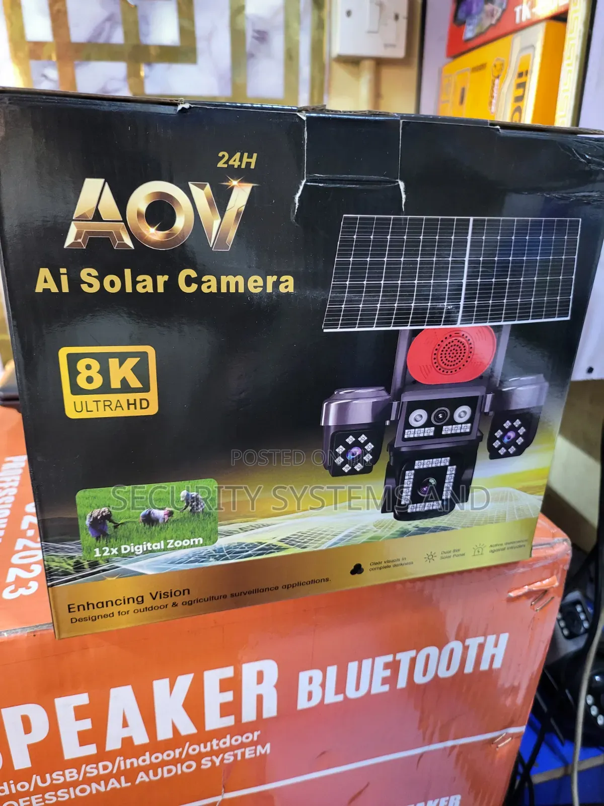 4 Lens Solar Smart Camera -AOV With Night Vision, Motion Sensor
