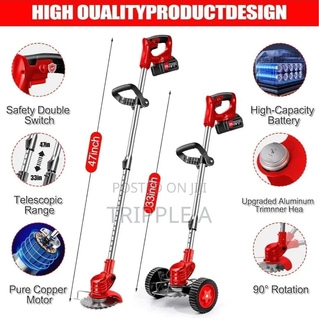 3 in 1 Electric Cordless Lawn Mower and Grass Trimmer