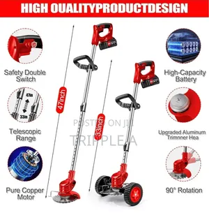 3 in 1 Electric Cordless Lawn Mower and Grass Trimmer