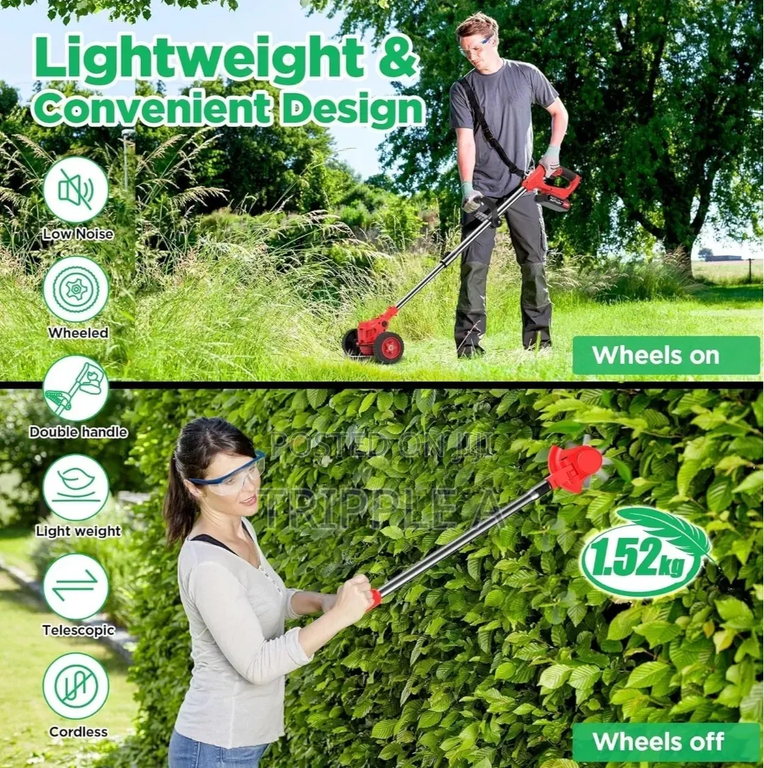 3 in 1 Electric Cordless Lawn Mower and Grass Trimmer