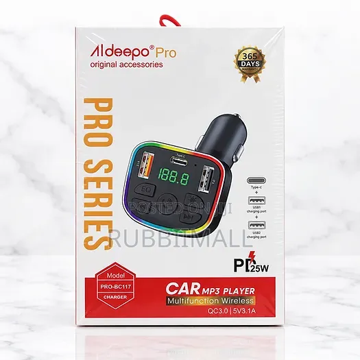 Aldeepo Pro Series Car MP3 Player and Fast Charger (Model PRO-BC117)