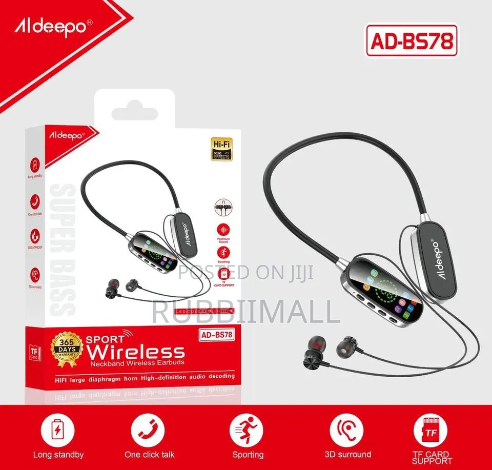 Sport Wireless Neckband Earphones ~ Aldeepo AD-BS78