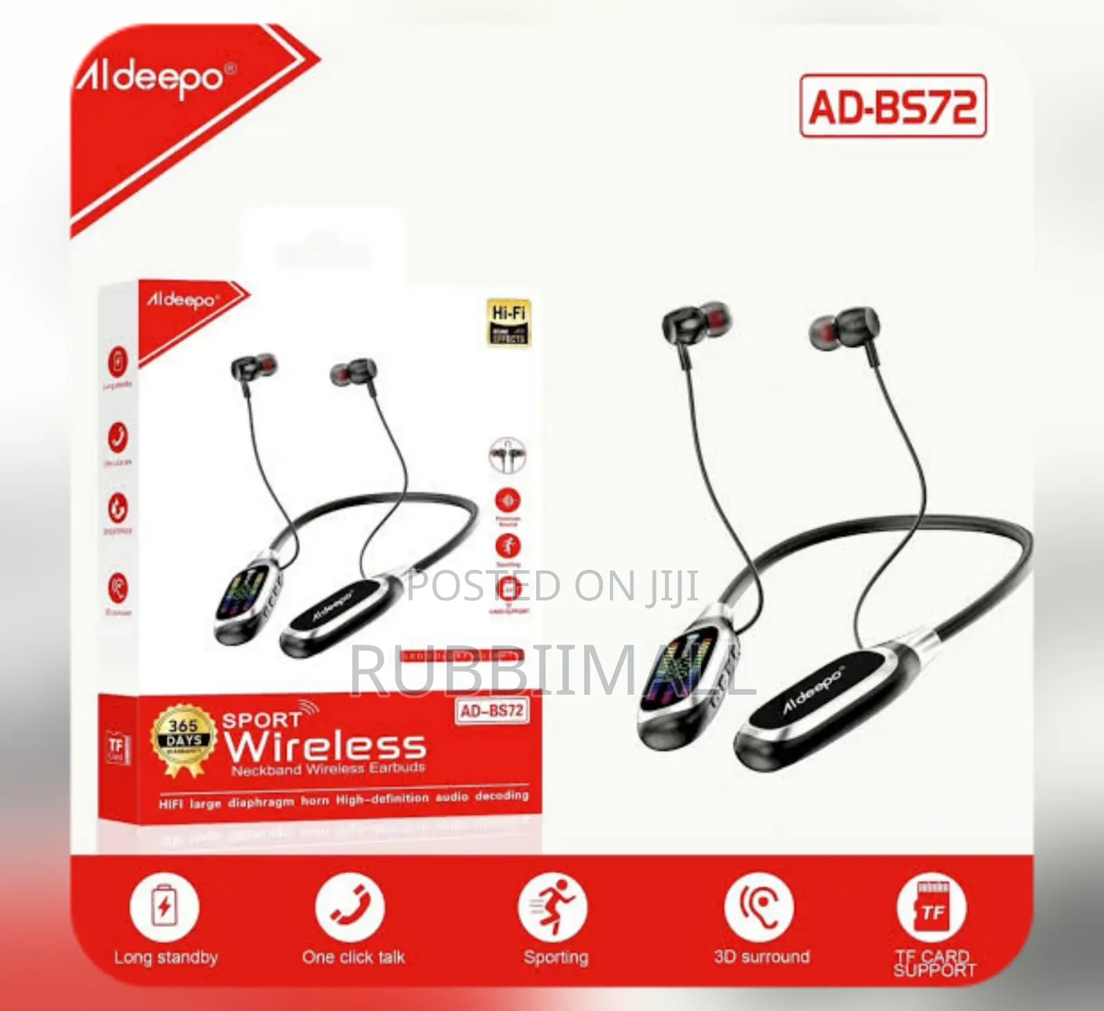 Wireless Sport Neckband Earphones ~Aldeepo AD-BS72