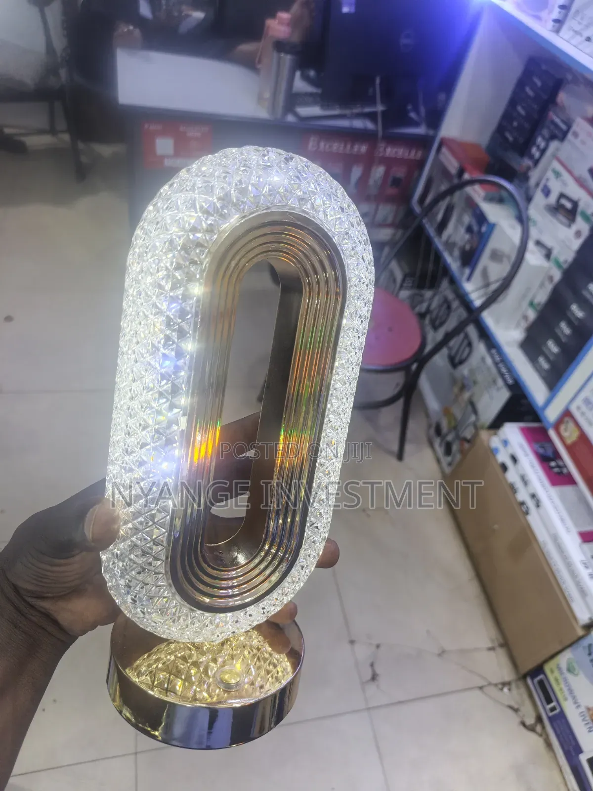 Crystal Table Lamp, USB-rechargeable LED Table Lamp With Touch Control