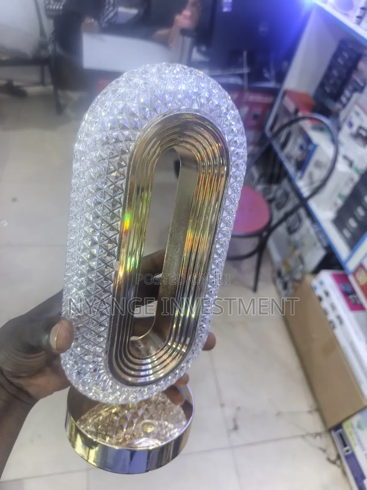 Crystal Table Lamp, USB-rechargeable LED Table Lamp With Touch Control