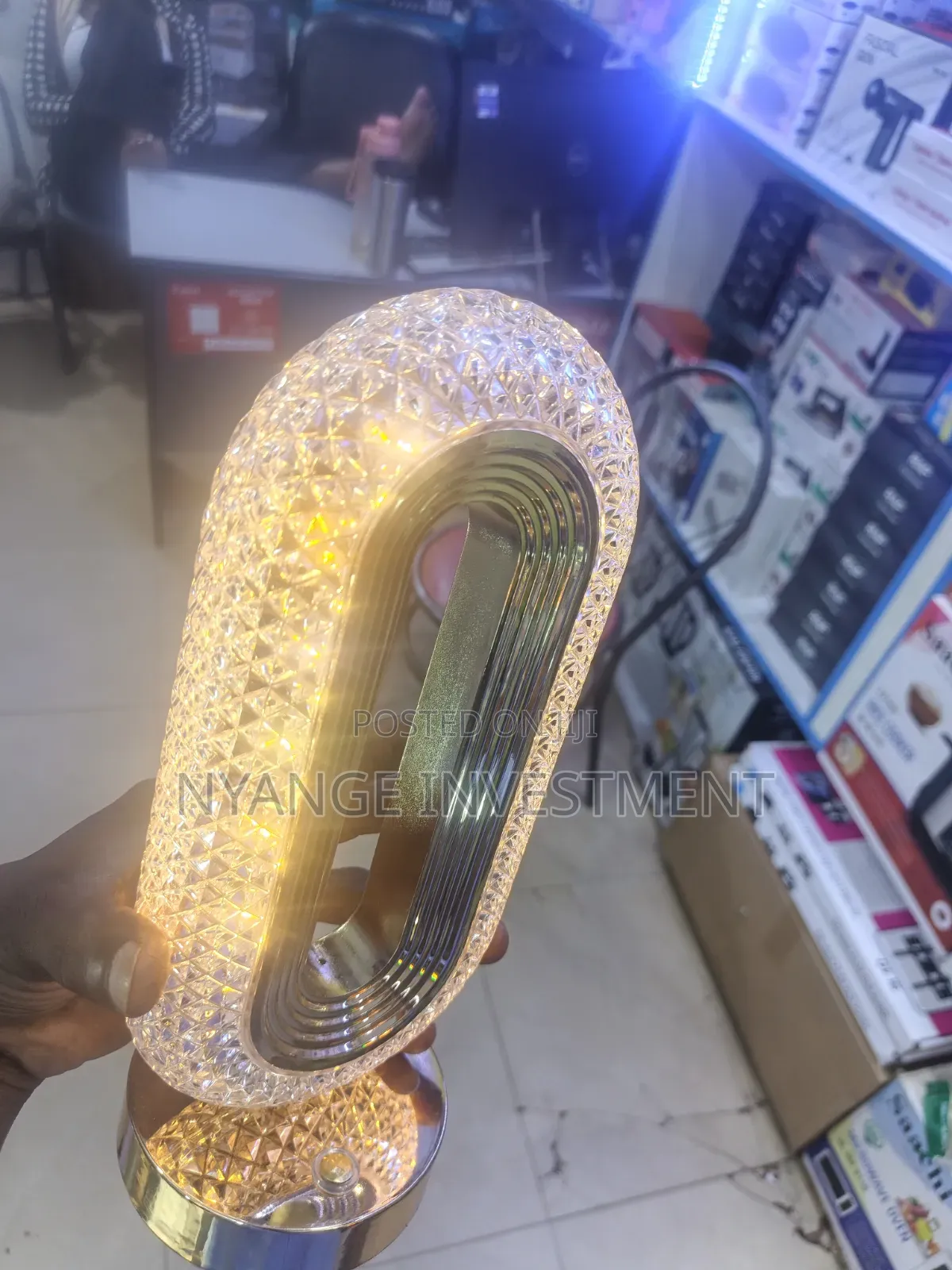 Crystal Table Lamp, USB-rechargeable LED Table Lamp With Touch Control