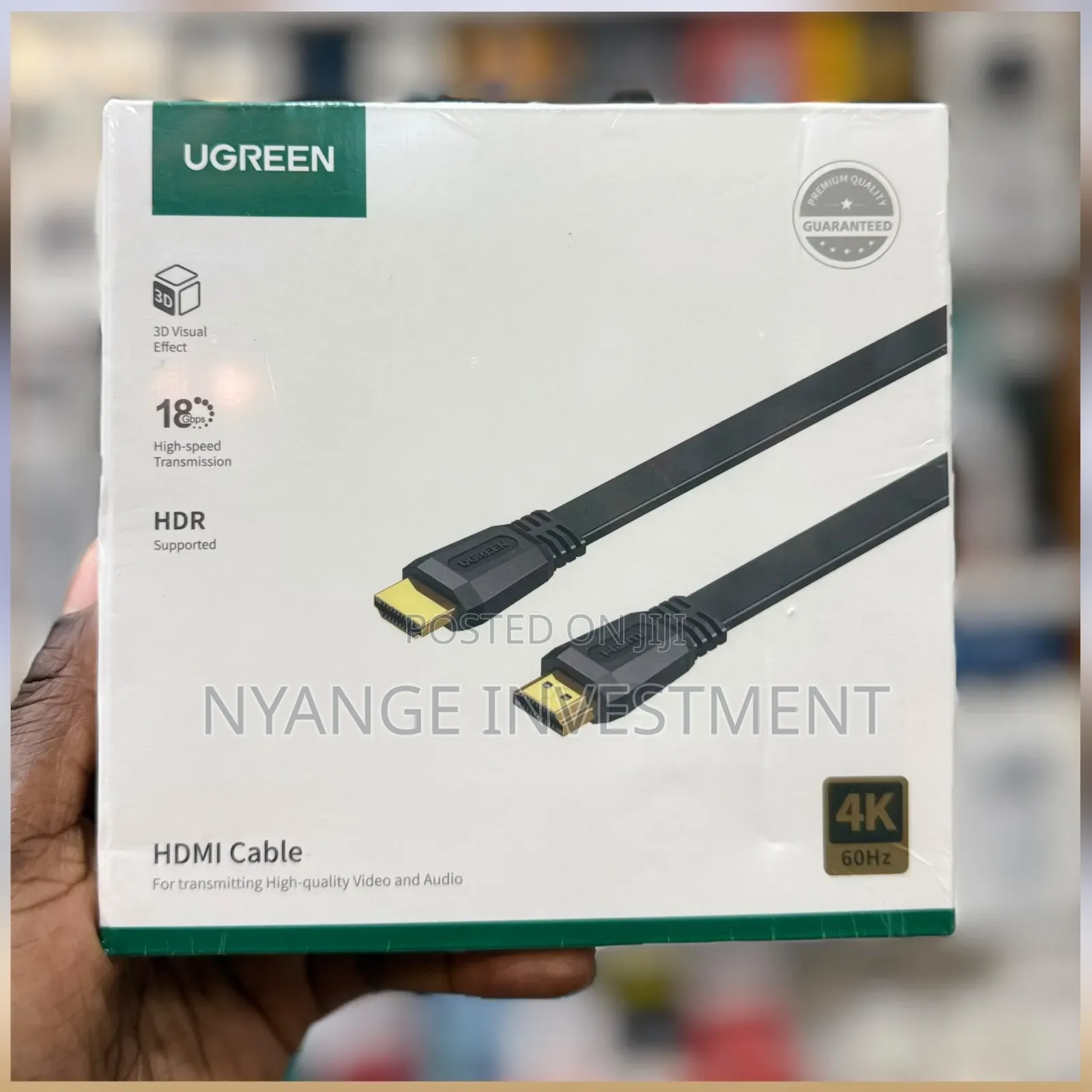 Ugreen ED015 HDMI Flat Cable ,2M Length, HDMI 2.0, Up to 4K at 60Hz .
