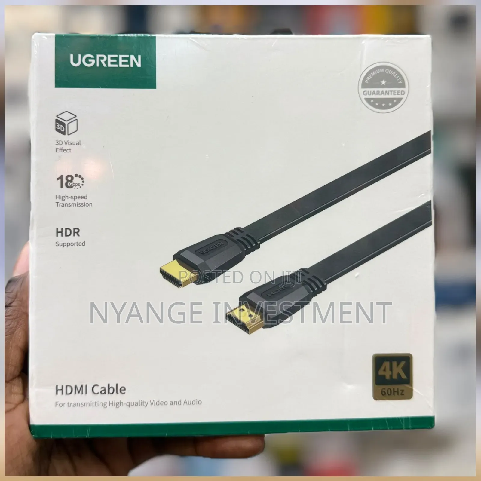 Ugreen ED015 HDMI Flat Cable ,2M Length, HDMI 2.0, Up to 4K at 60Hz .