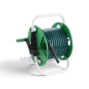 Free-Standing Green PVC Garden Hose Reel