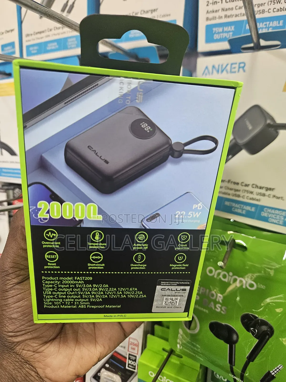 Calus Portable Power Bank Fast209 20,000mah 22.5w