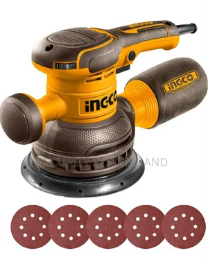 INGCO 450W Corded Rotary Sander 150mm, 6000-12000rpm Variable Speed