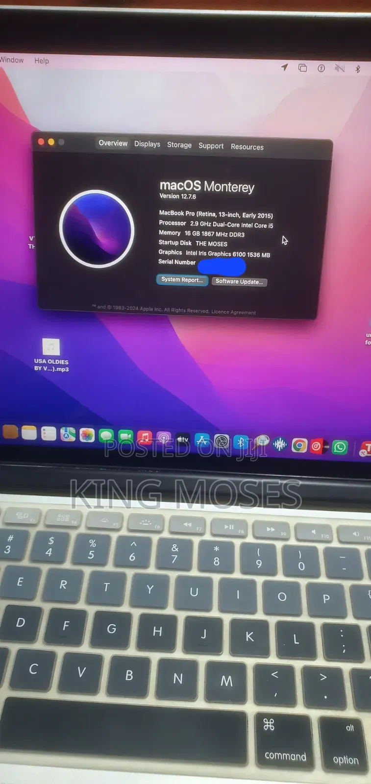 Laptop Apple MacBook Pro 2015 16GB Intel Core i5 SSD 128GB