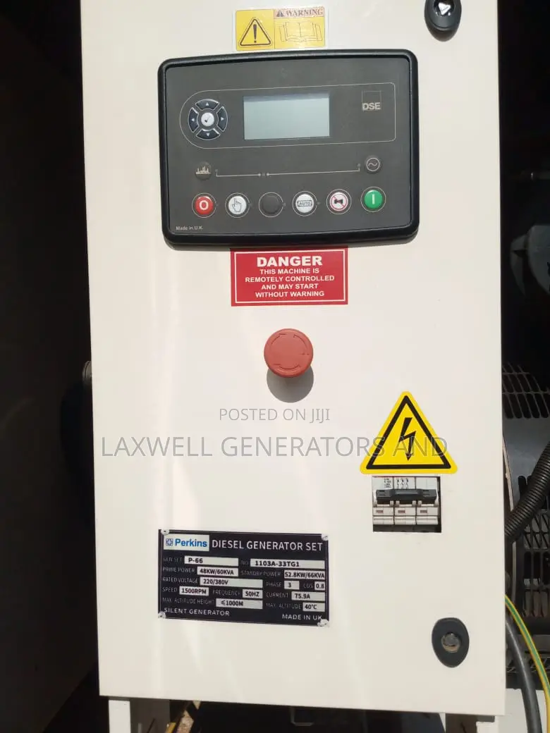 Perkins Uk Generator Almost New 60kva 3 Phase Silent Diesel 25 Rundays