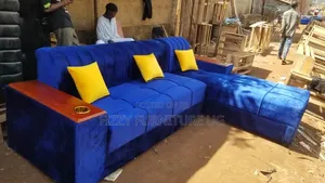 6 Seater L Sofa Available in Blue Color