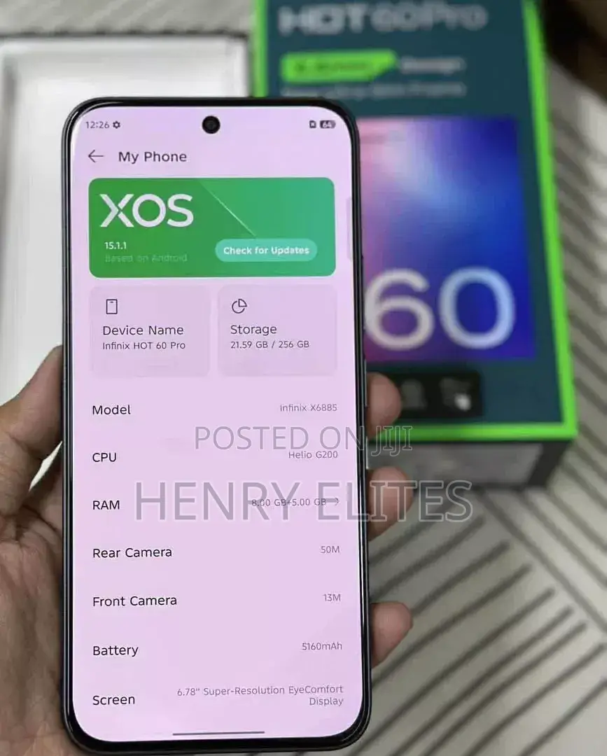 New Infinix Hot 60 Pro 256 GB Black