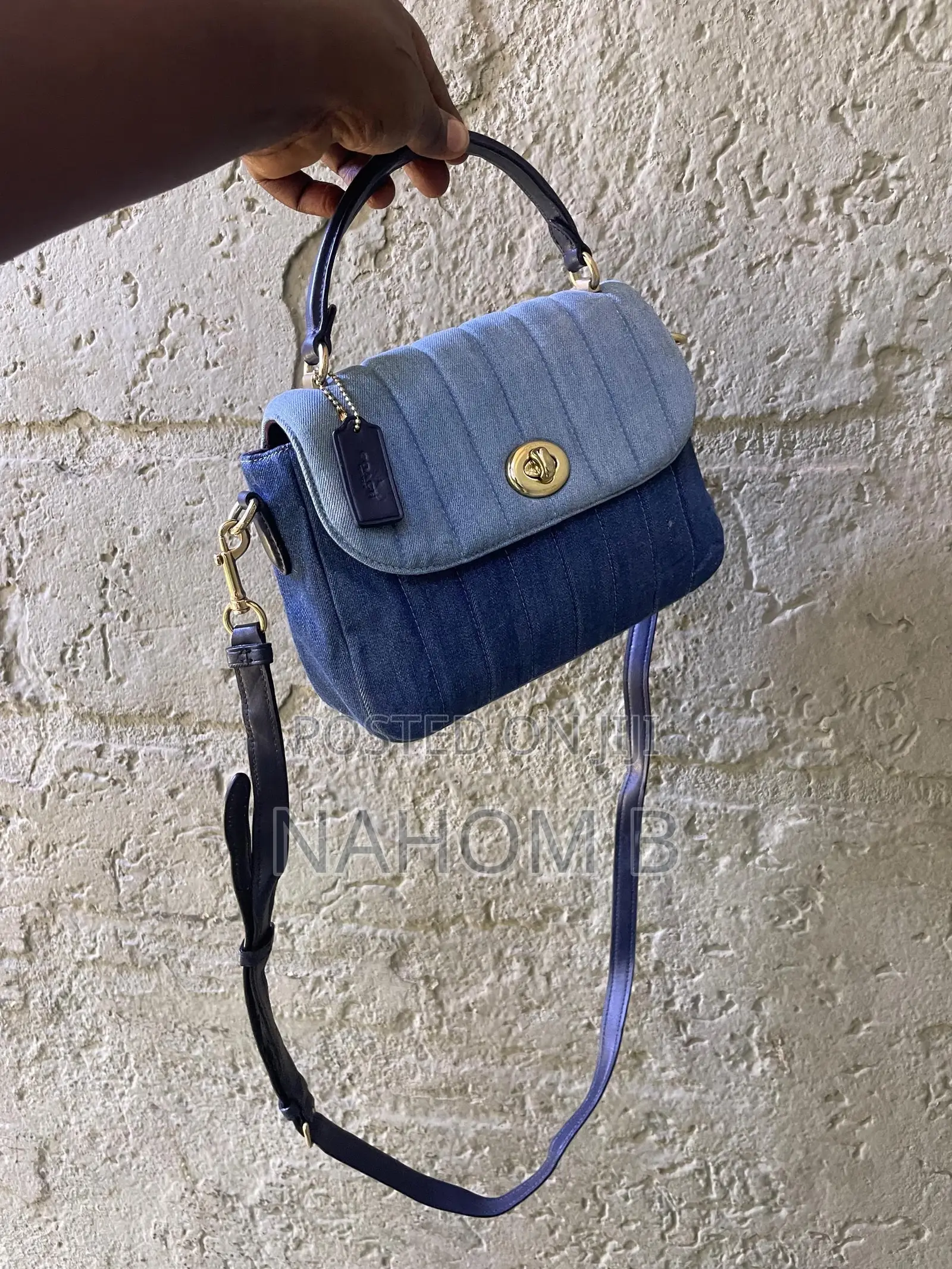 Brand New High-Quality Blue Leather Handbag