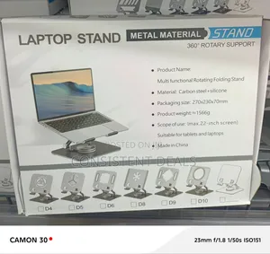 Rotating Folding Laptop Stand With a 360° Rotary Support